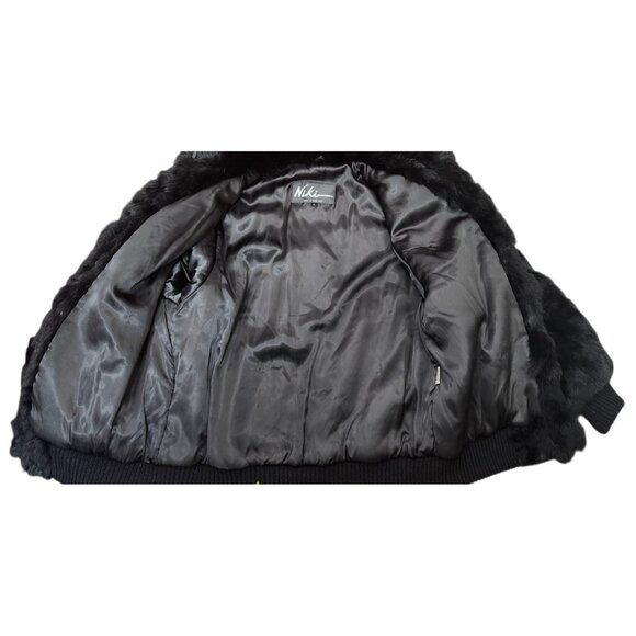 Niki Real Rabbit Fur Bomber Jacket Women’s Size L Black Genuine Fur Short Coat L - Picture 12 of 16